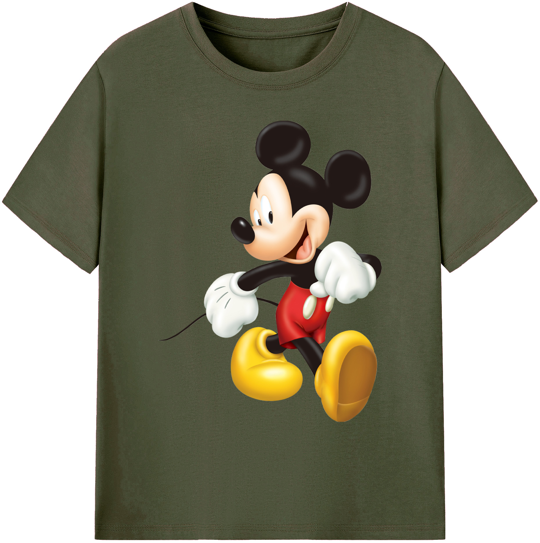 ミッキーマウス Mickey Mouse 綿100％ メンズ半袖Tシャツ｜肌触りやわらか＆通気性
